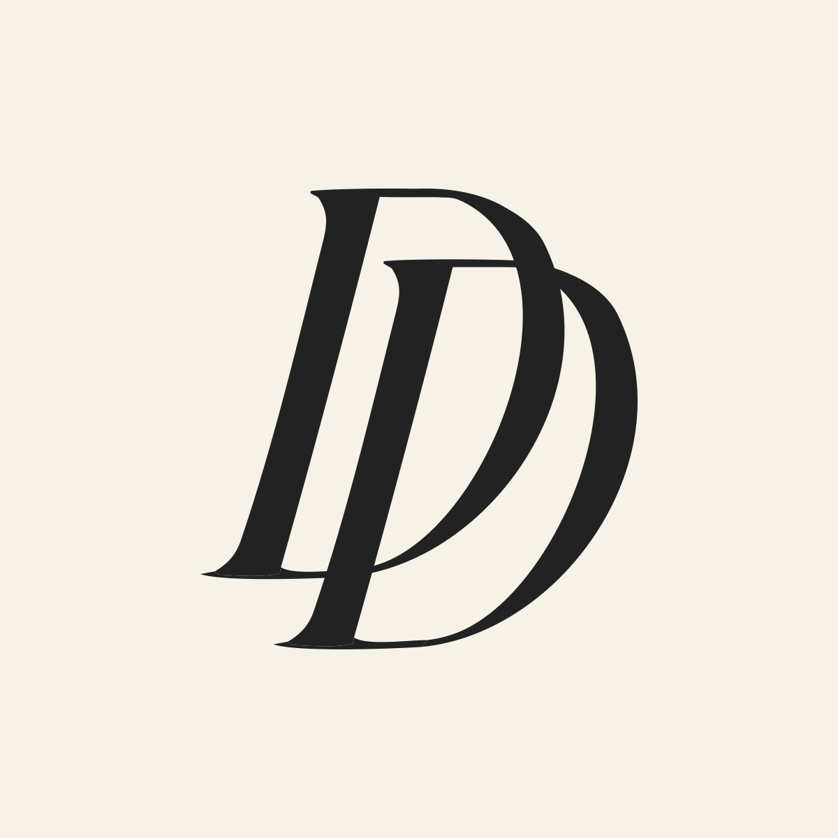 LinkedIn logo, cream